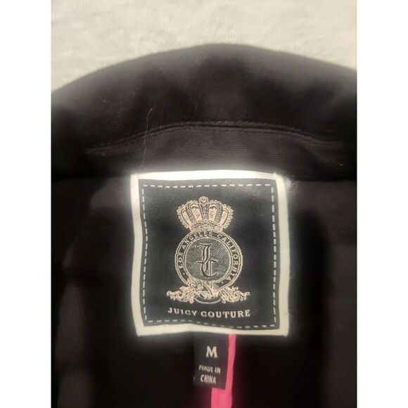 Juicy Couture Jacket Womens‎ Medium Black & Pink Ponte Blazer BarbieCore Preppy - Picture 3 of 11